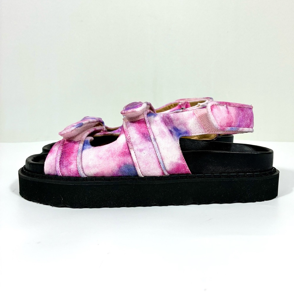 Isabel Marant Madee Platform Sandal Mulberry Tie Dye 41 10 NEW Flat Pink Purple - Picture 8 of 17